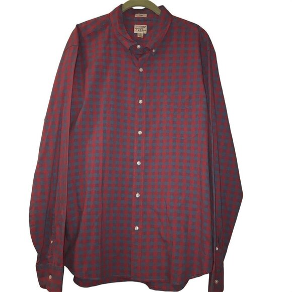 J. Crew Stretch Slim Plaid/Checkered Button-Down Shirt XXL AF5 - Picture 1 of 8